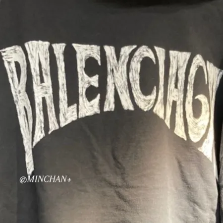 Balenciaga 24SS Black Logo Hoodie - Sizes XS-XXL.