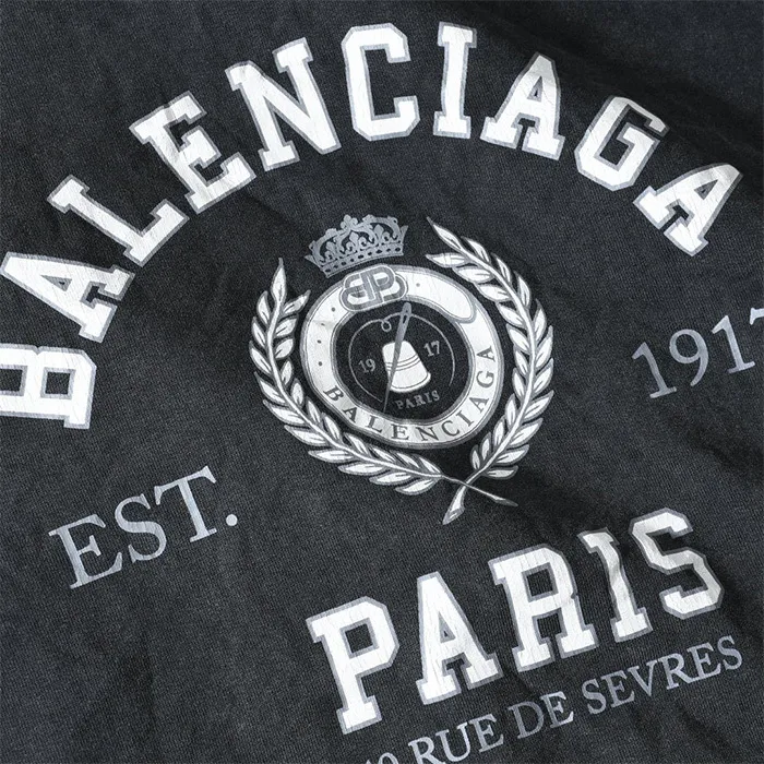 Balenciaga Rib Long Sleeve Cotton Medium Logo