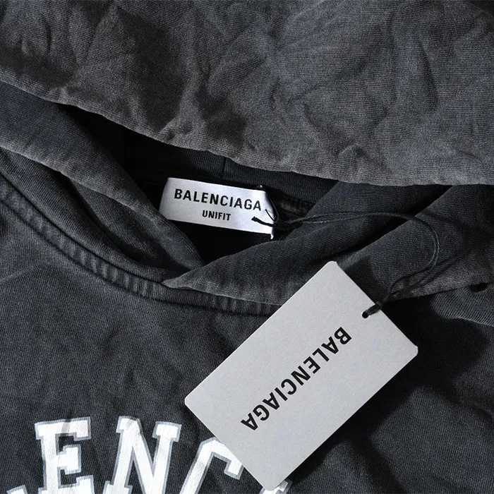 Balenciaga Rib Long Sleeve Cotton Medium Logo