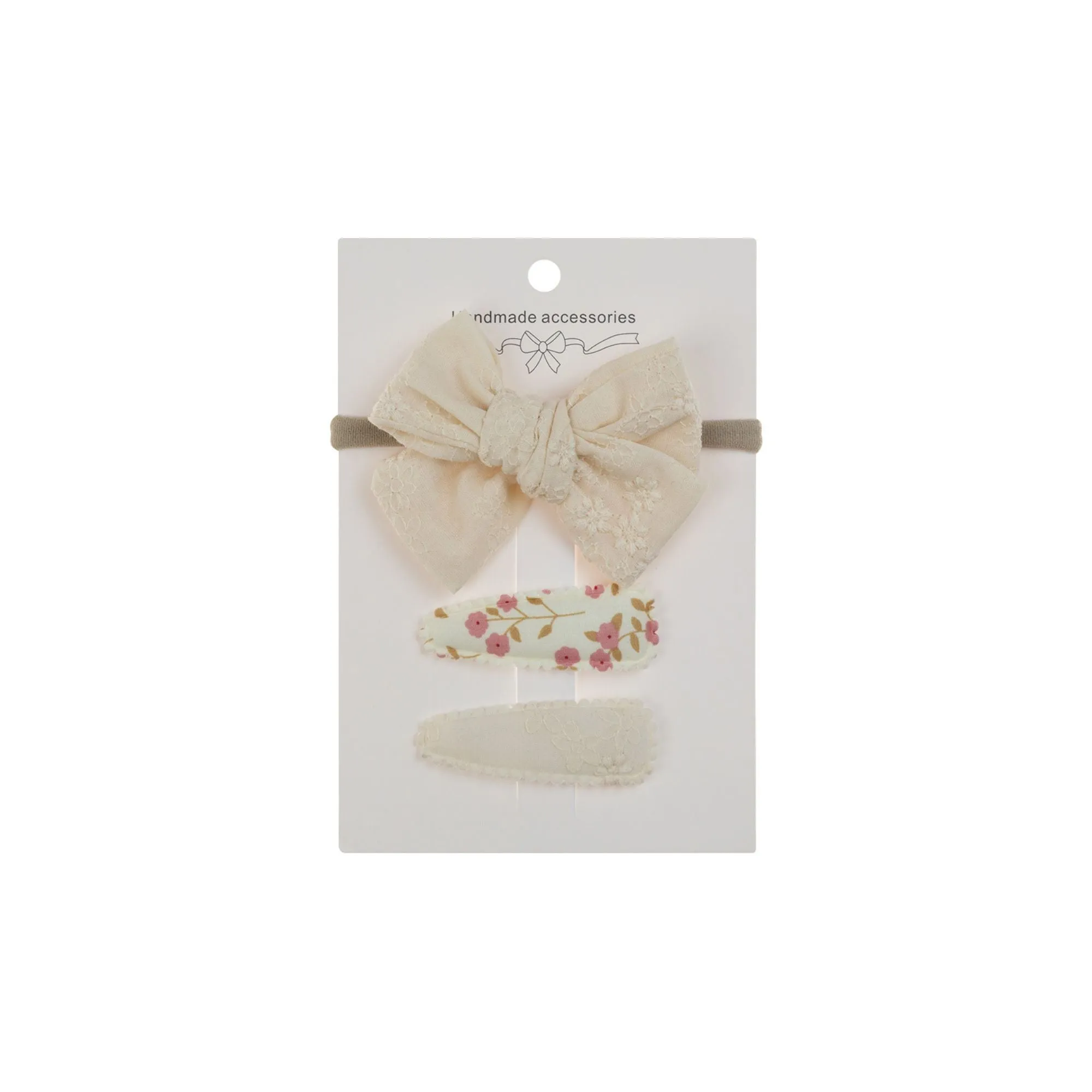 Ballerina Hair Clips & Bow Set - Ivory