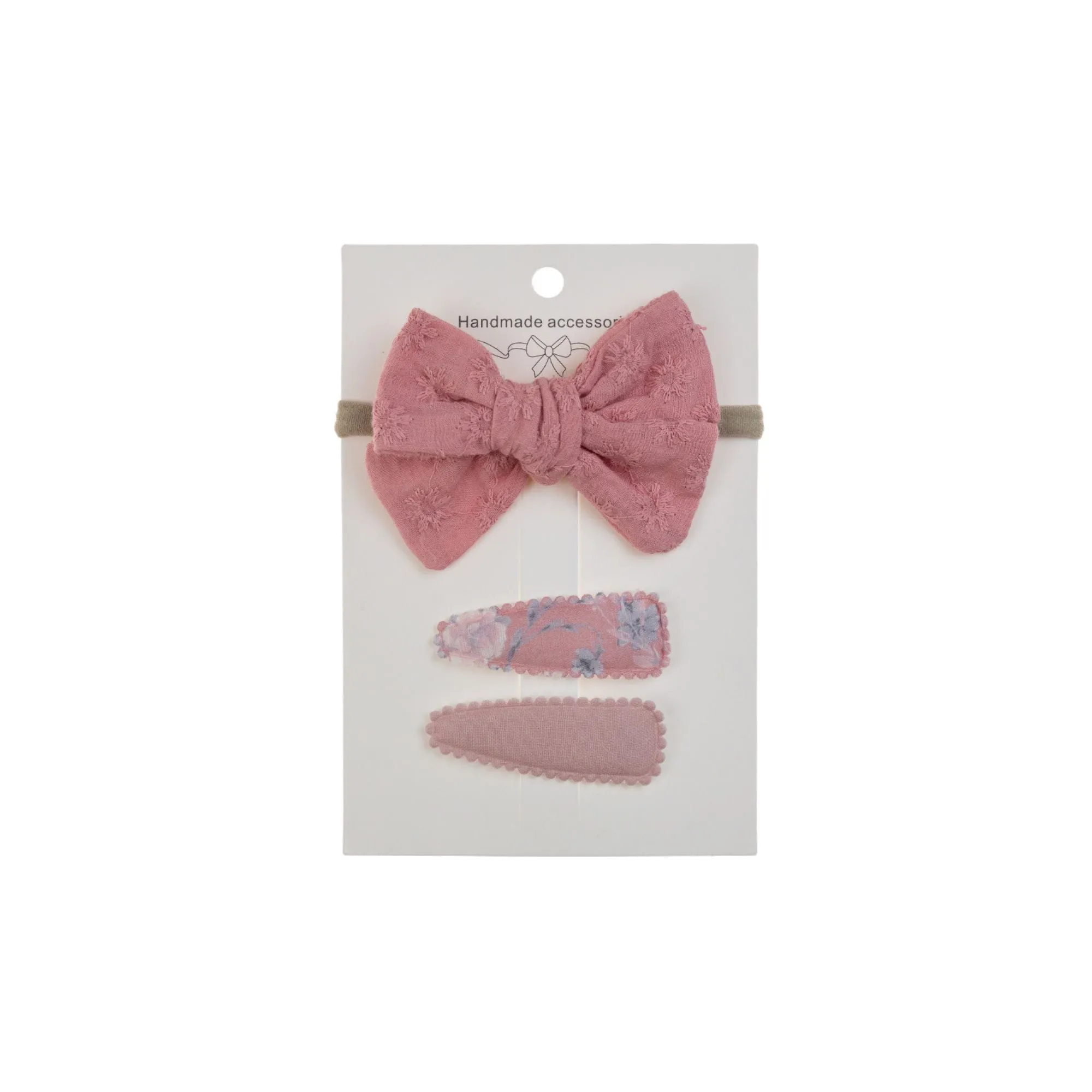 Ballerina Hair Clips and Bow Set in Blush