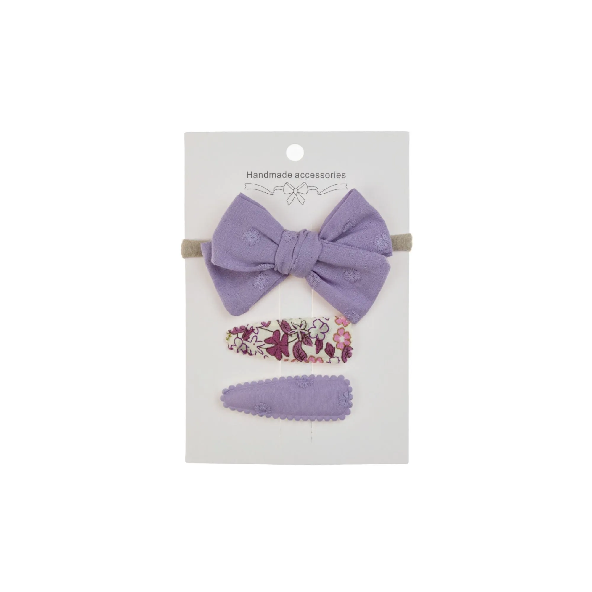 Ballerina Hair Clips and Bow Set, Lilac Color