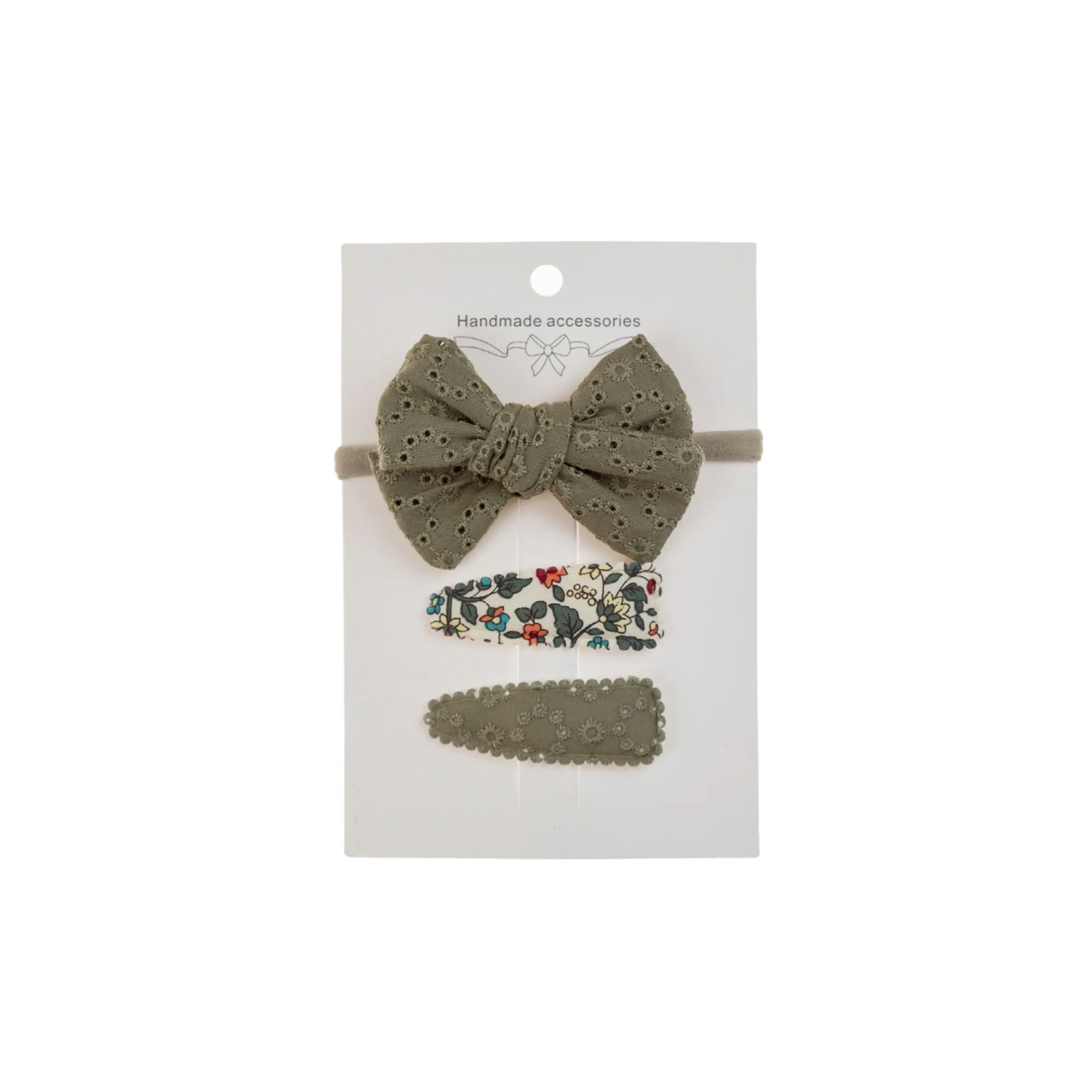 Ballerina Hair Clips Bow Set Sage