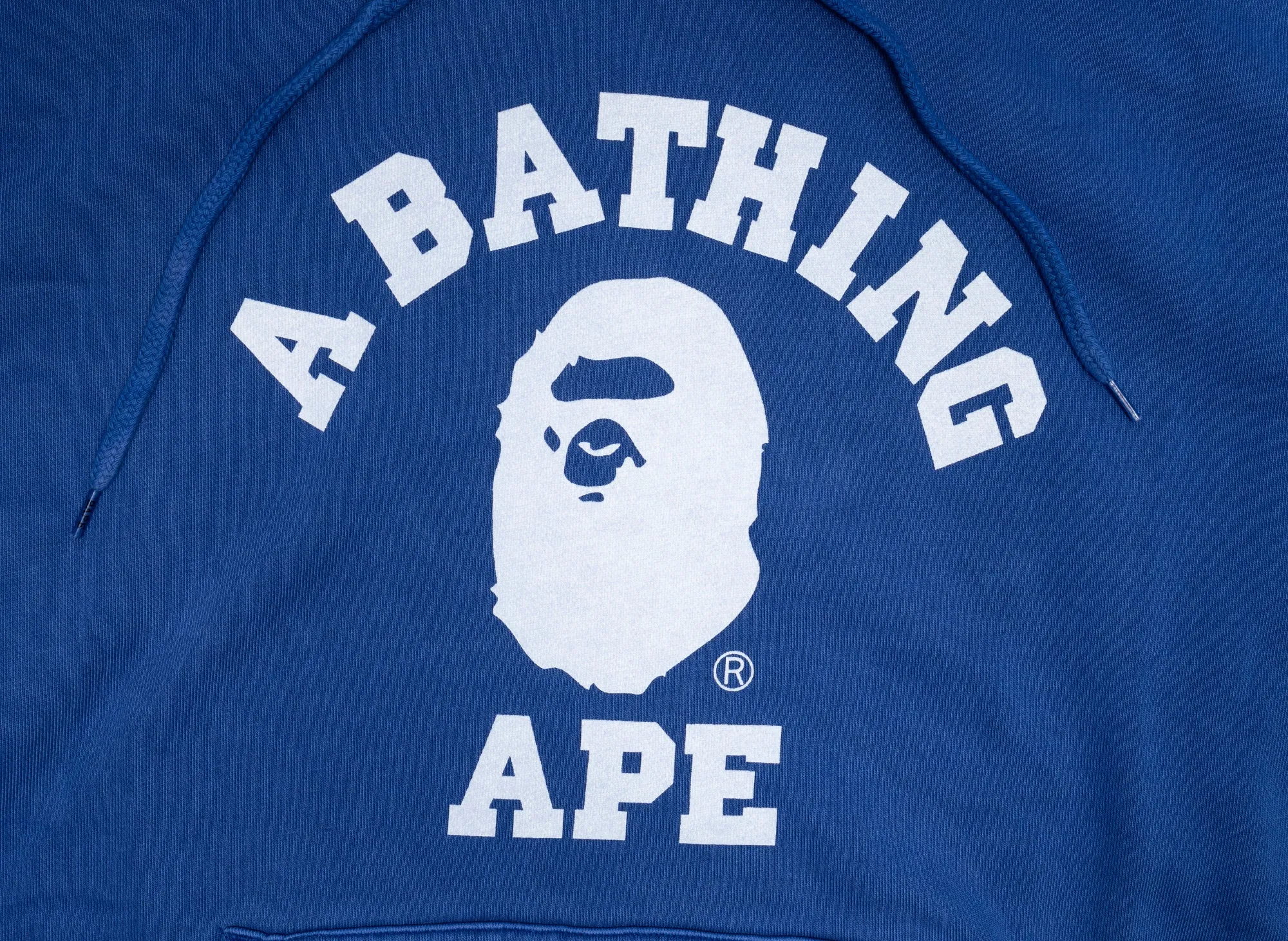 Bape Blue College Overdye Pullover Hoodie