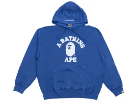 Bape Blue College Overdye Pullover Hoodie