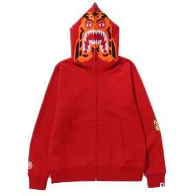 Bape Tiger Full Zip Hoodie - Red