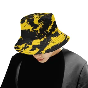 Black and Yellow Paint Splatter Bucket Hat - Google SEO friendly version: Yellow and Black Paint Splatter Bucket Hat