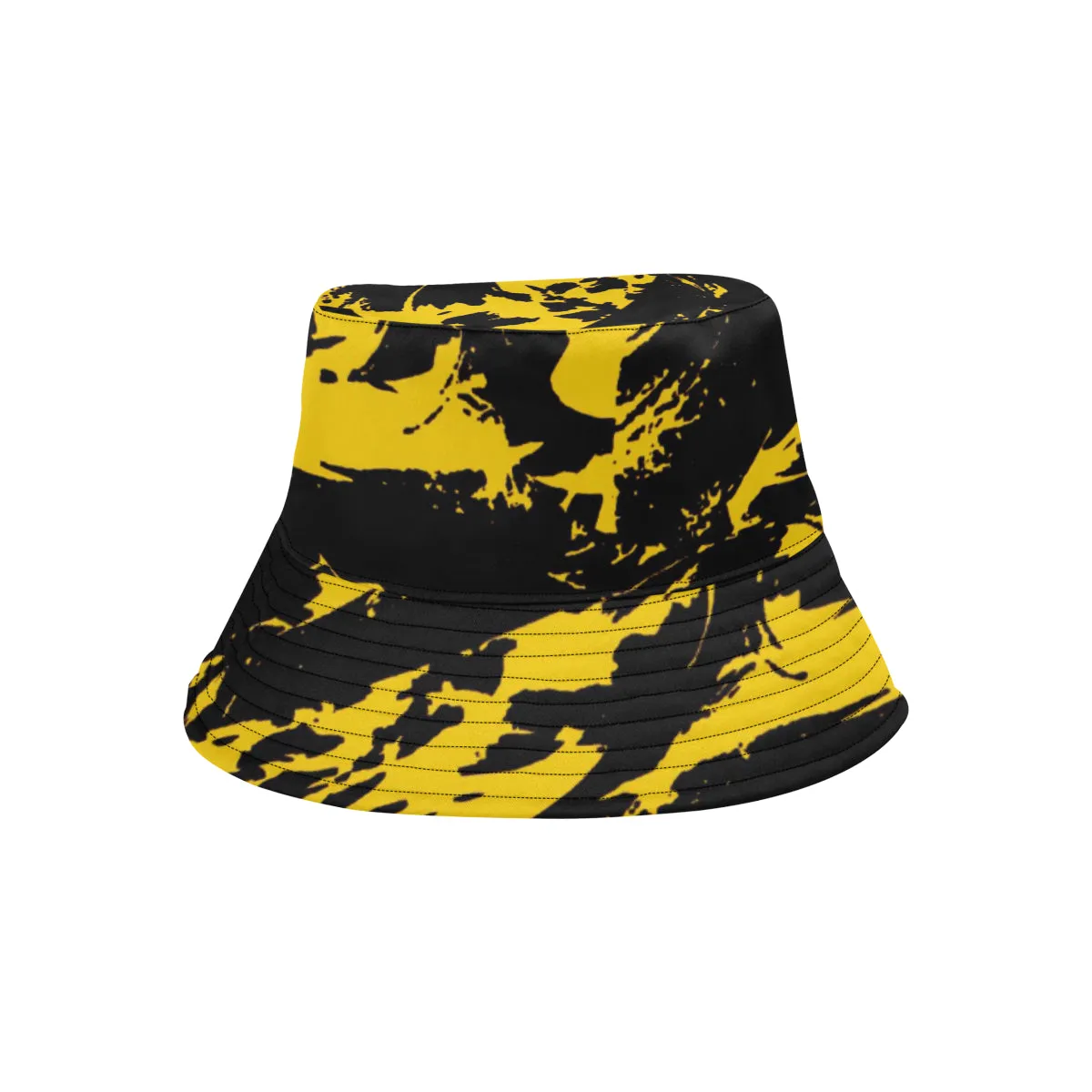 Black and Yellow Paint Splatter Bucket Hat - Google SEO friendly version: Yellow and Black Paint Splatter Bucket Hat