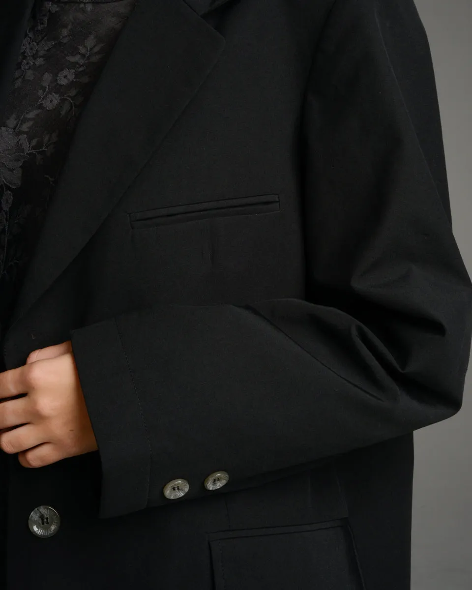 Black Dry Poly Oversized Blazer