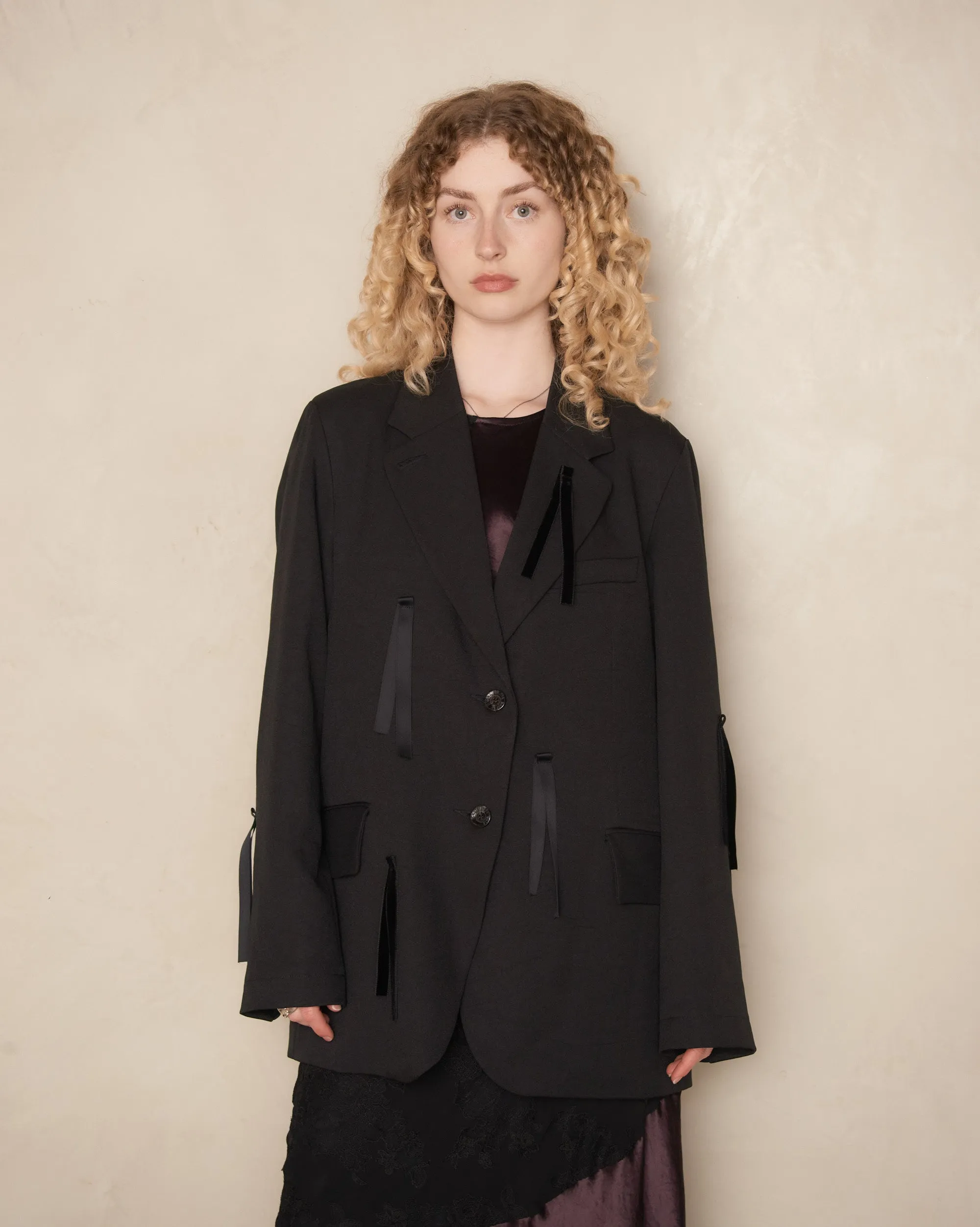 Black Tassel Tailored Blazer