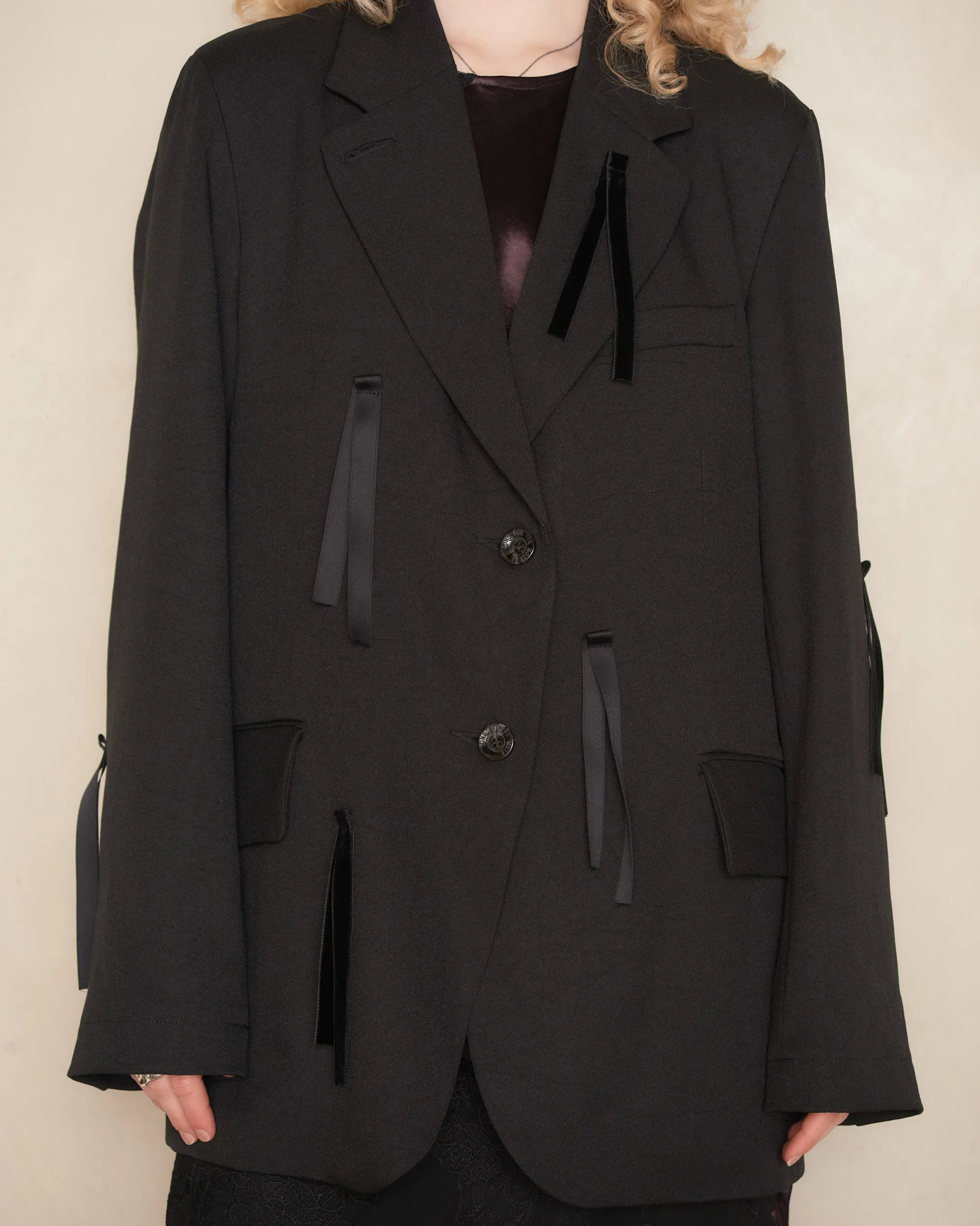 Black Tassel Tailored Blazer