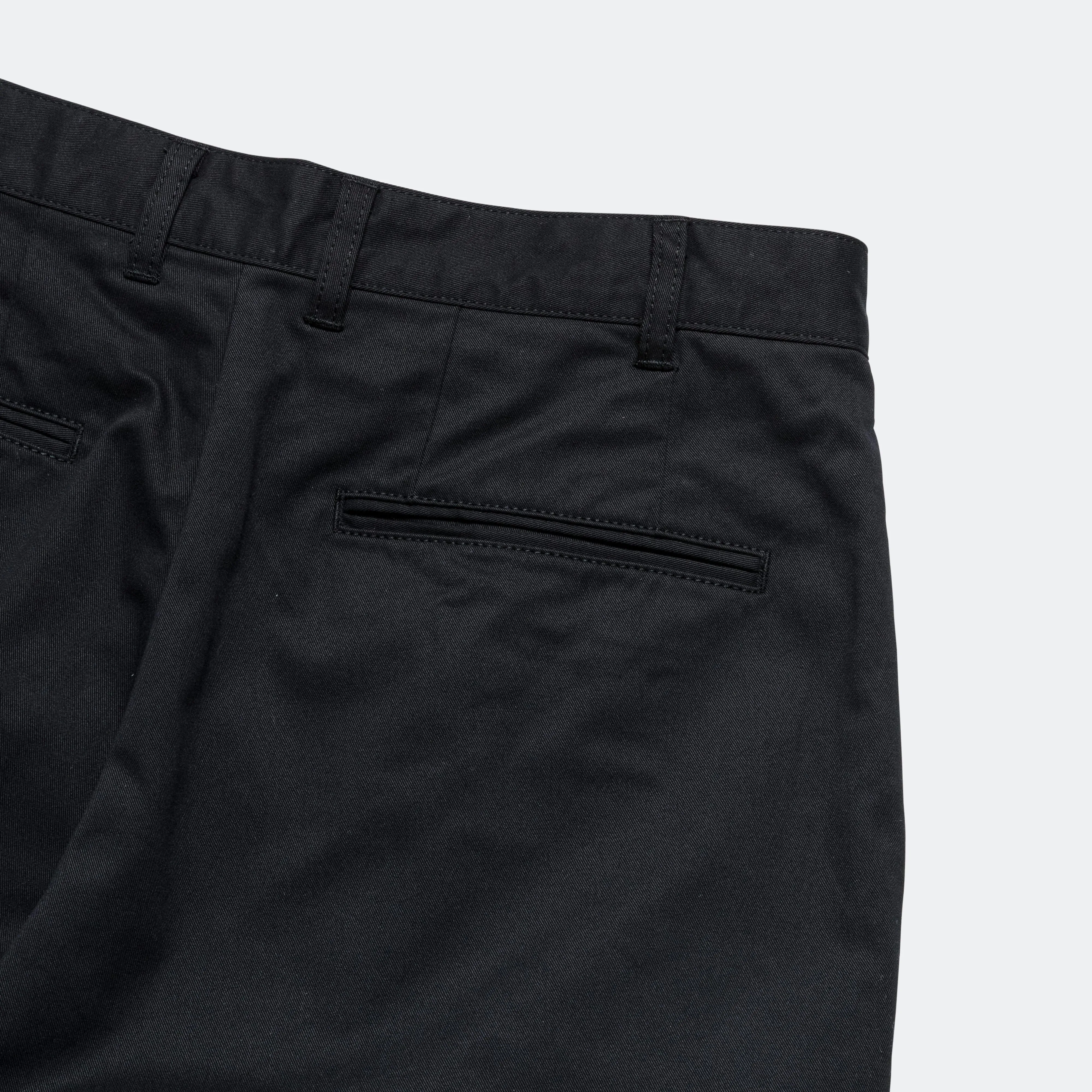 Black Twill Pants with 2 Pleats