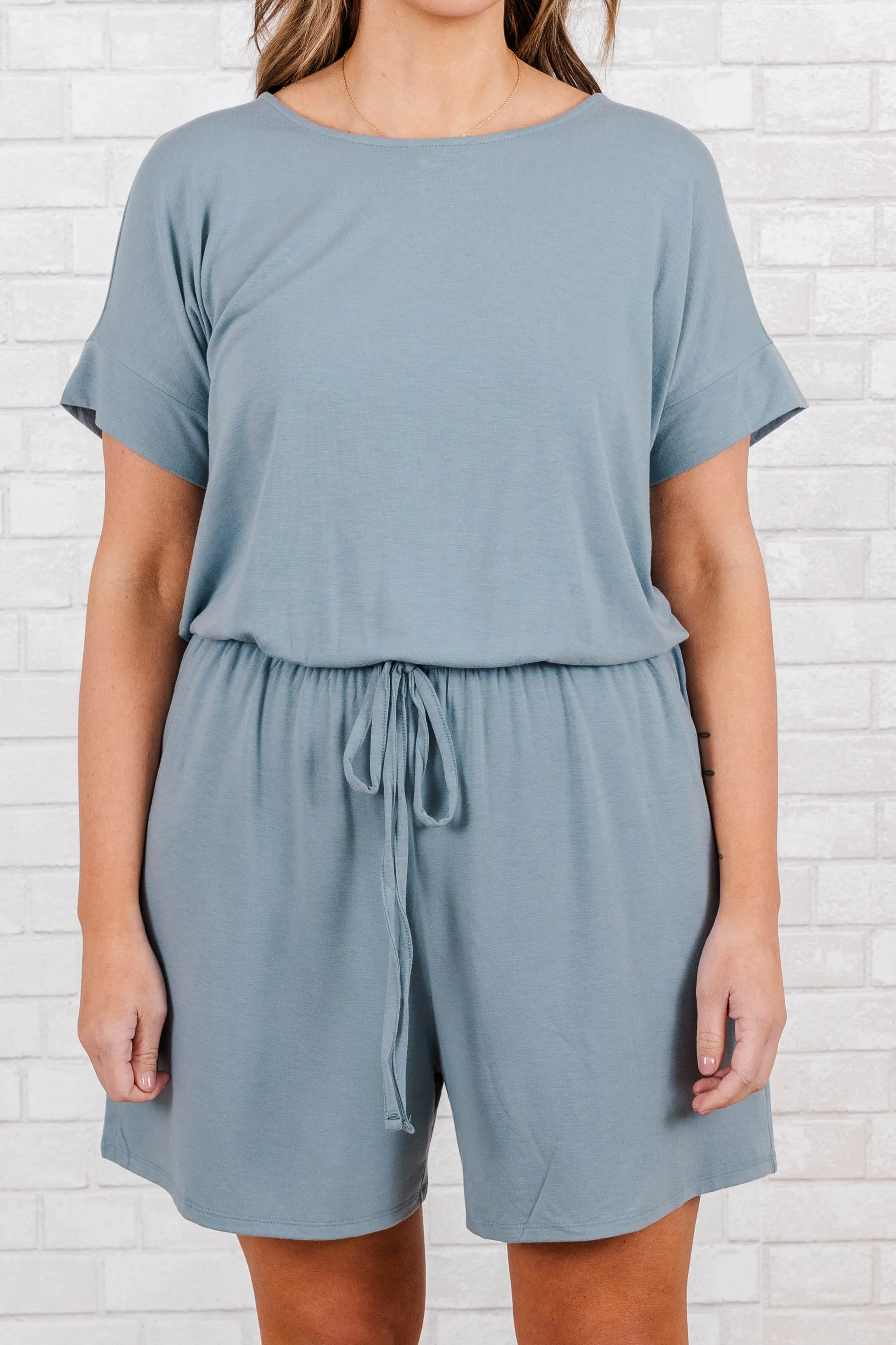 Blue Grey In A Hurry Romper