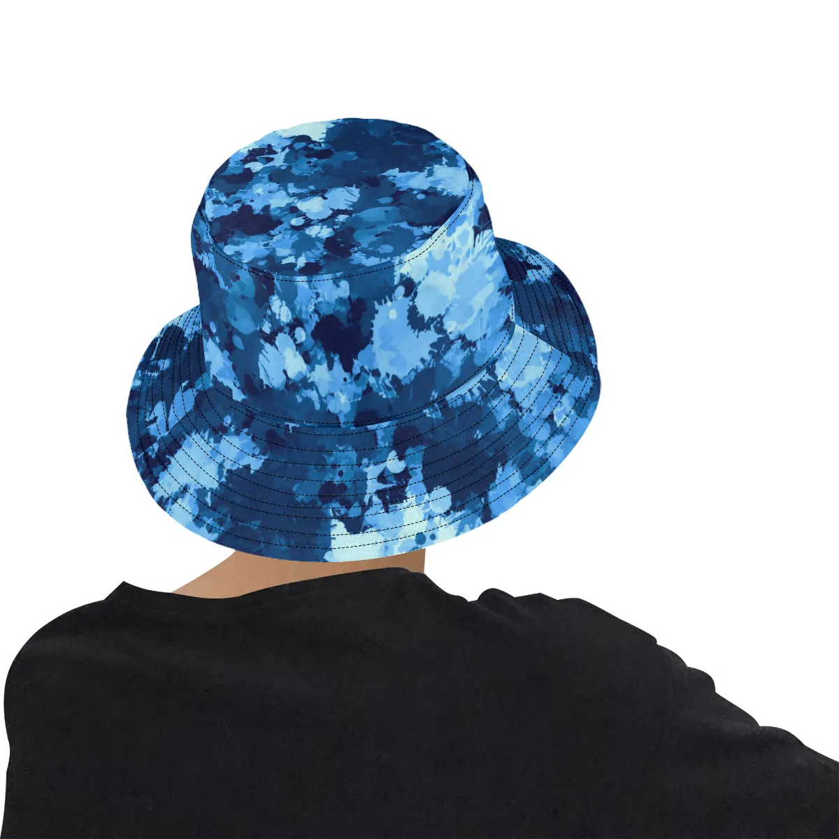 Blue Paint Splatter Camo Hat