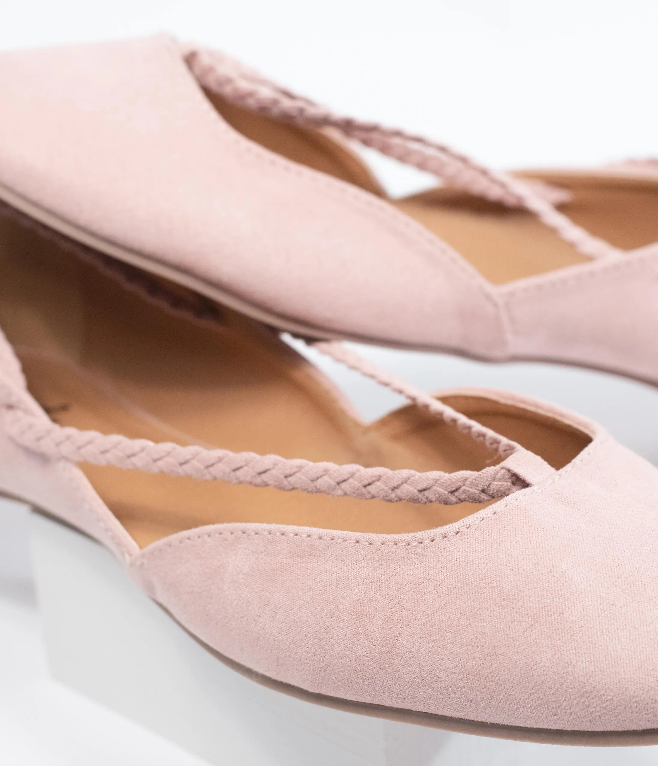 Blush Pink Suede Lace Up Shoes