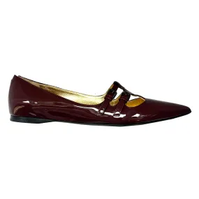 Bottega Veneta Mulberry Patent Pointed Flats 37 - Buy Online