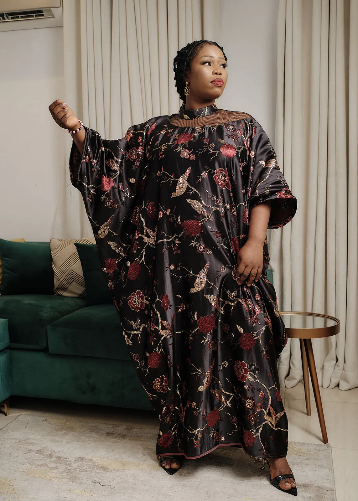 Brocade Dress with Muzya Turtle Neck