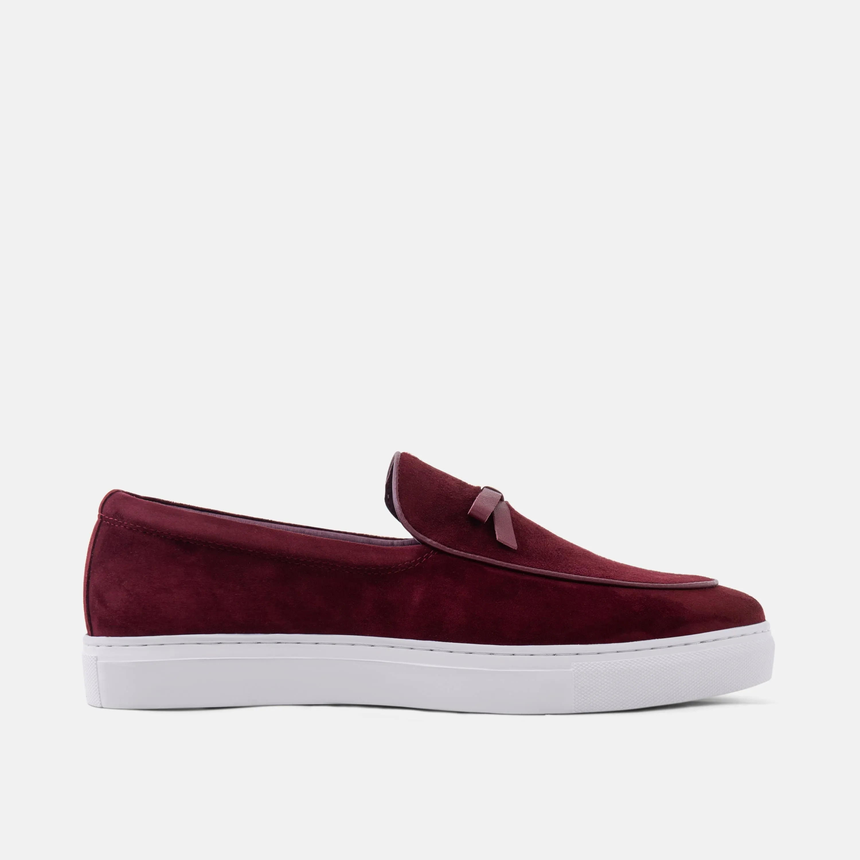 Burgundy Suede Belgian Loafer Sneakers