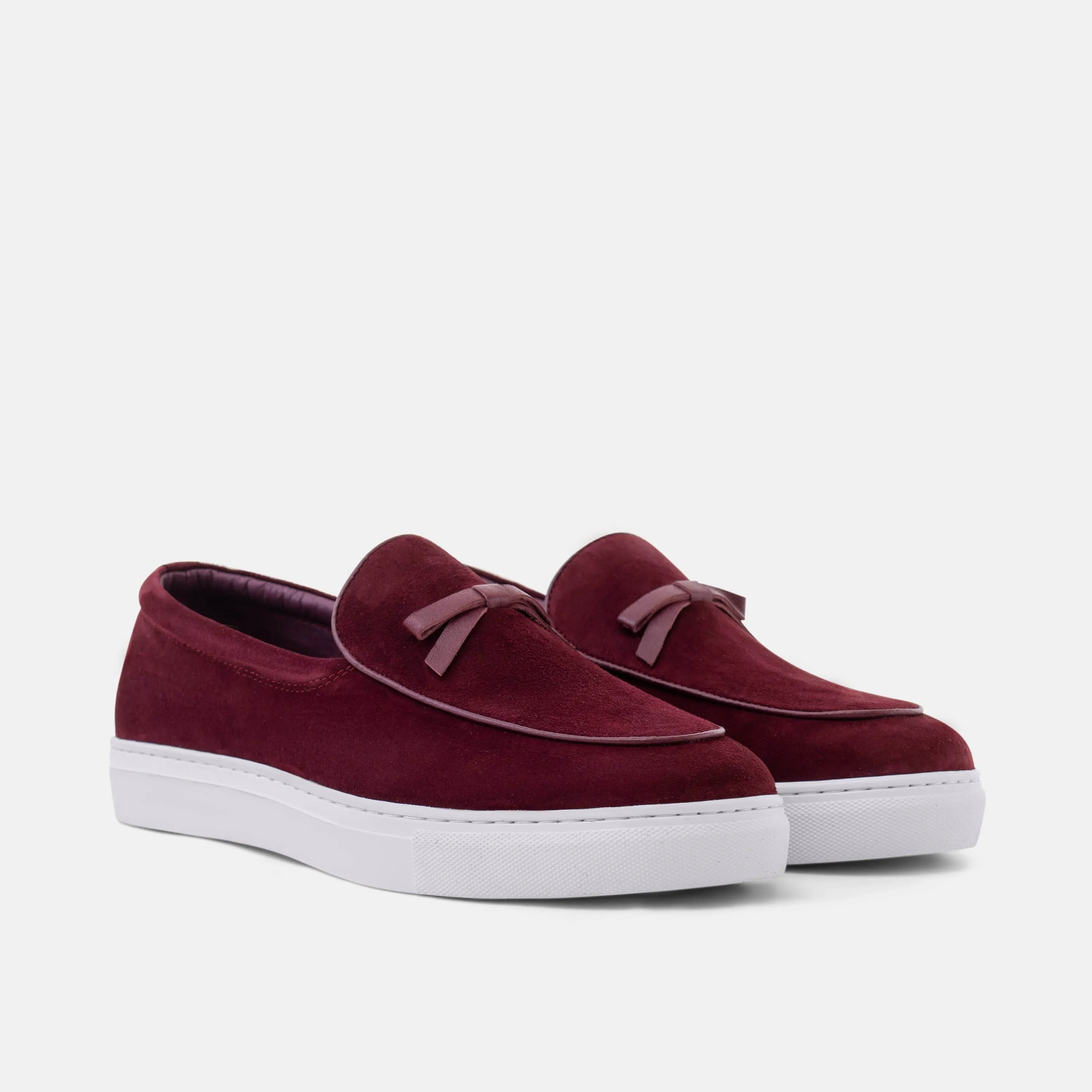 Burgundy Suede Belgian Loafer Sneakers