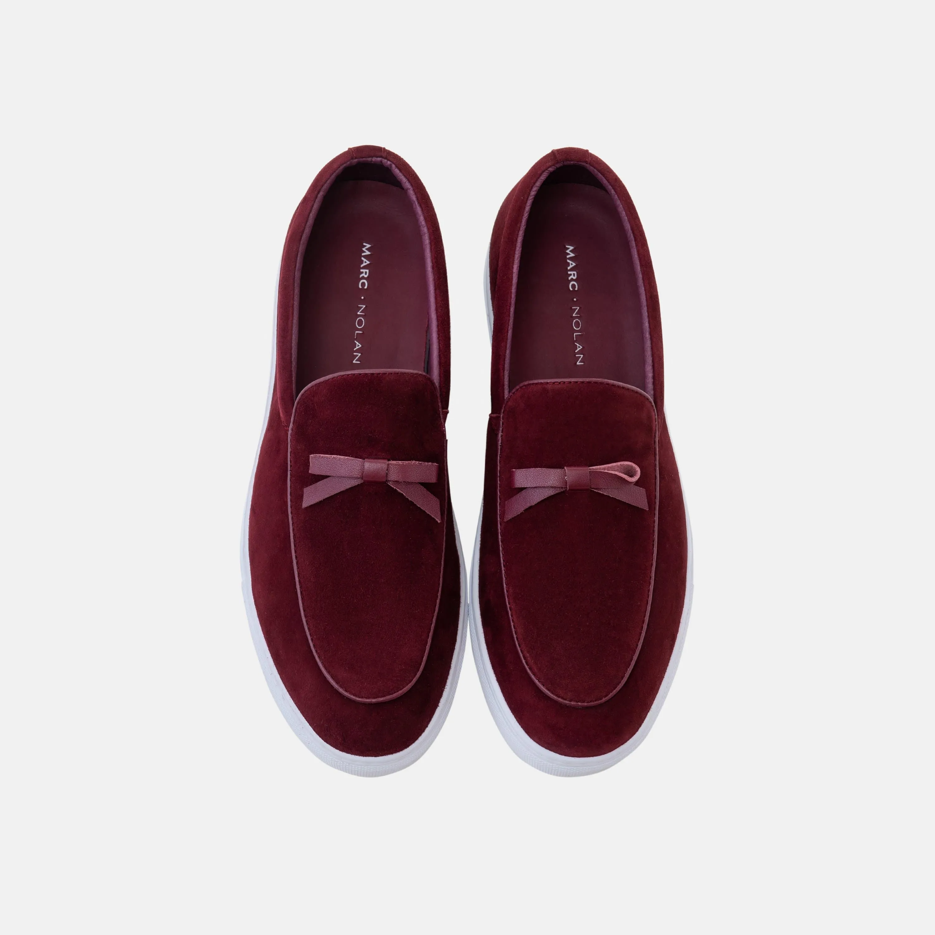 Burgundy Suede Belgian Loafer Sneakers