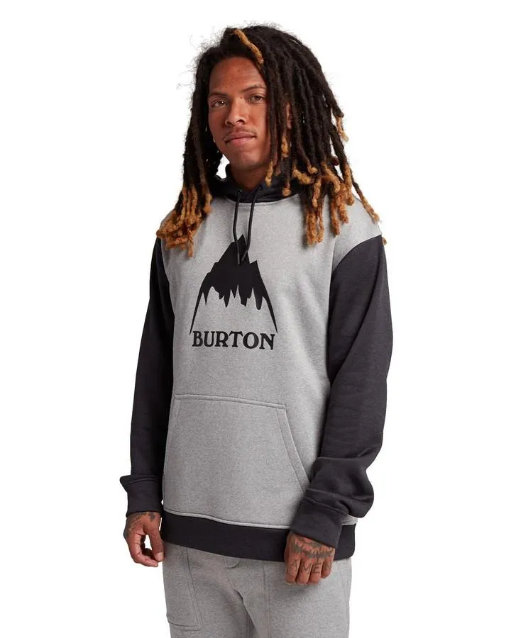 Burton Men's Gray Heather/True Black Oak Pullover Hoodie