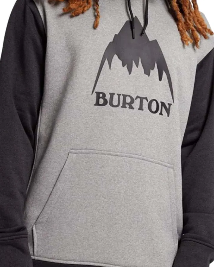 Burton Men's Gray Heather/True Black Oak Pullover Hoodie