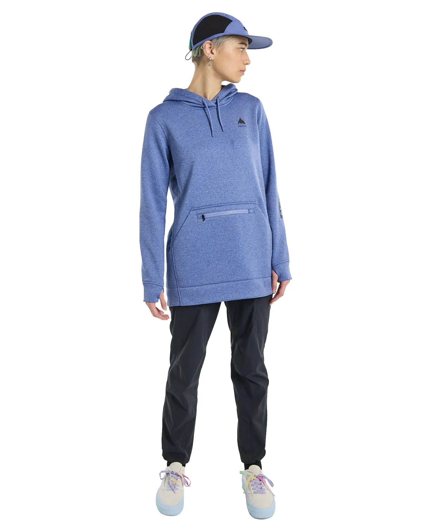 Burton Women's Long Pullover Hoodie - Slate Blue Heather