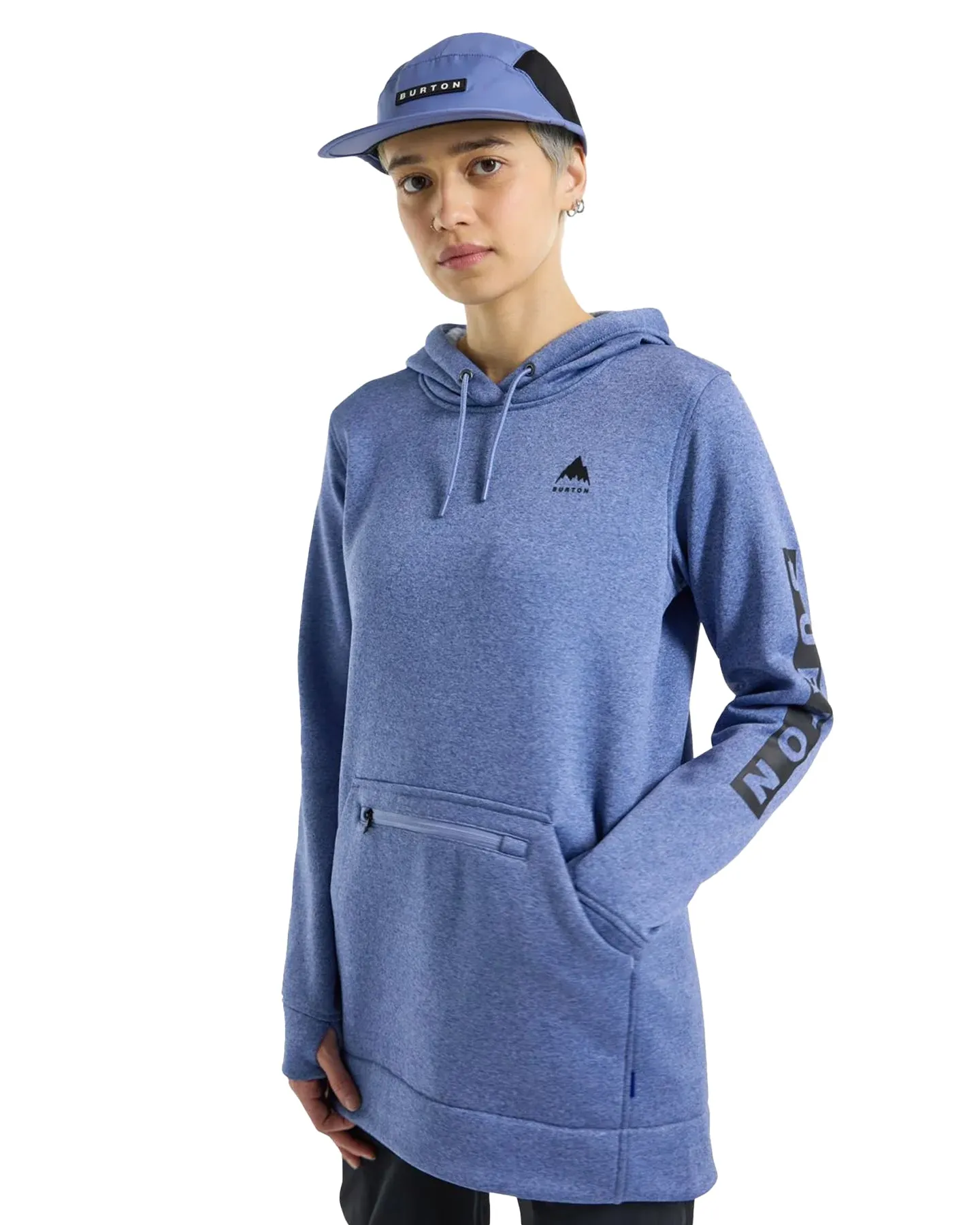 Burton Women's Long Pullover Hoodie - Slate Blue Heather