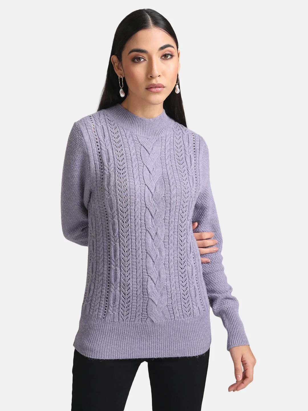 Cable Knit Turtleneck Sweater