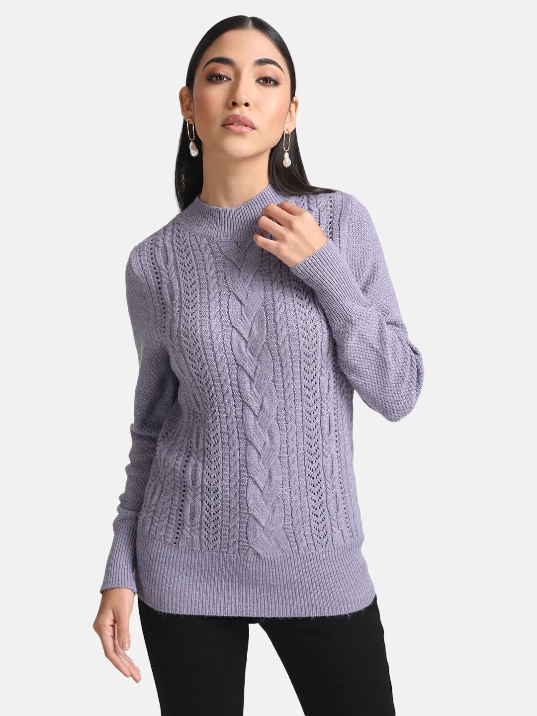 Cable Knit Turtleneck Sweater