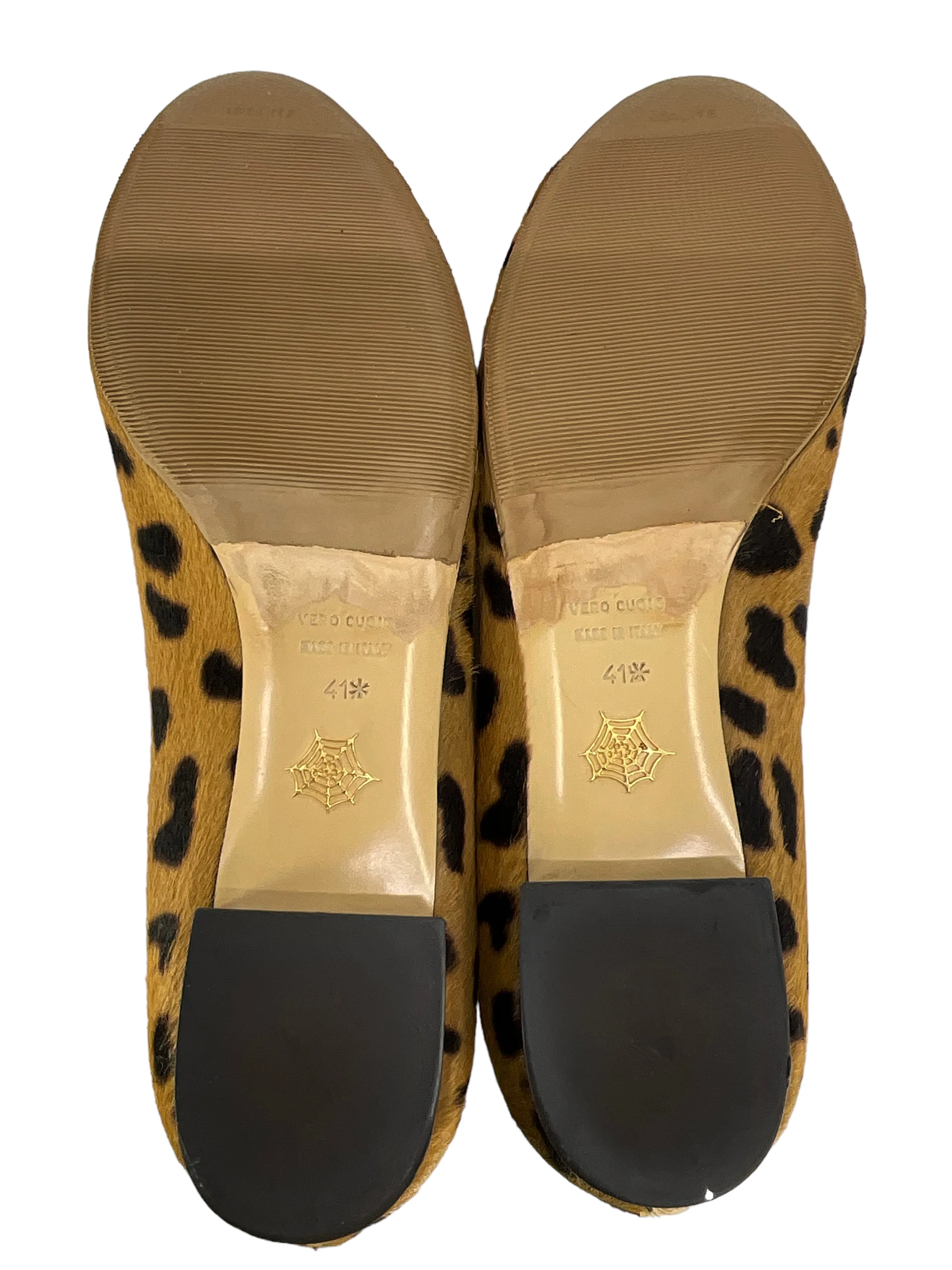 Charlotte Olympia Leopard Print Kitty Cat Flats Size 11