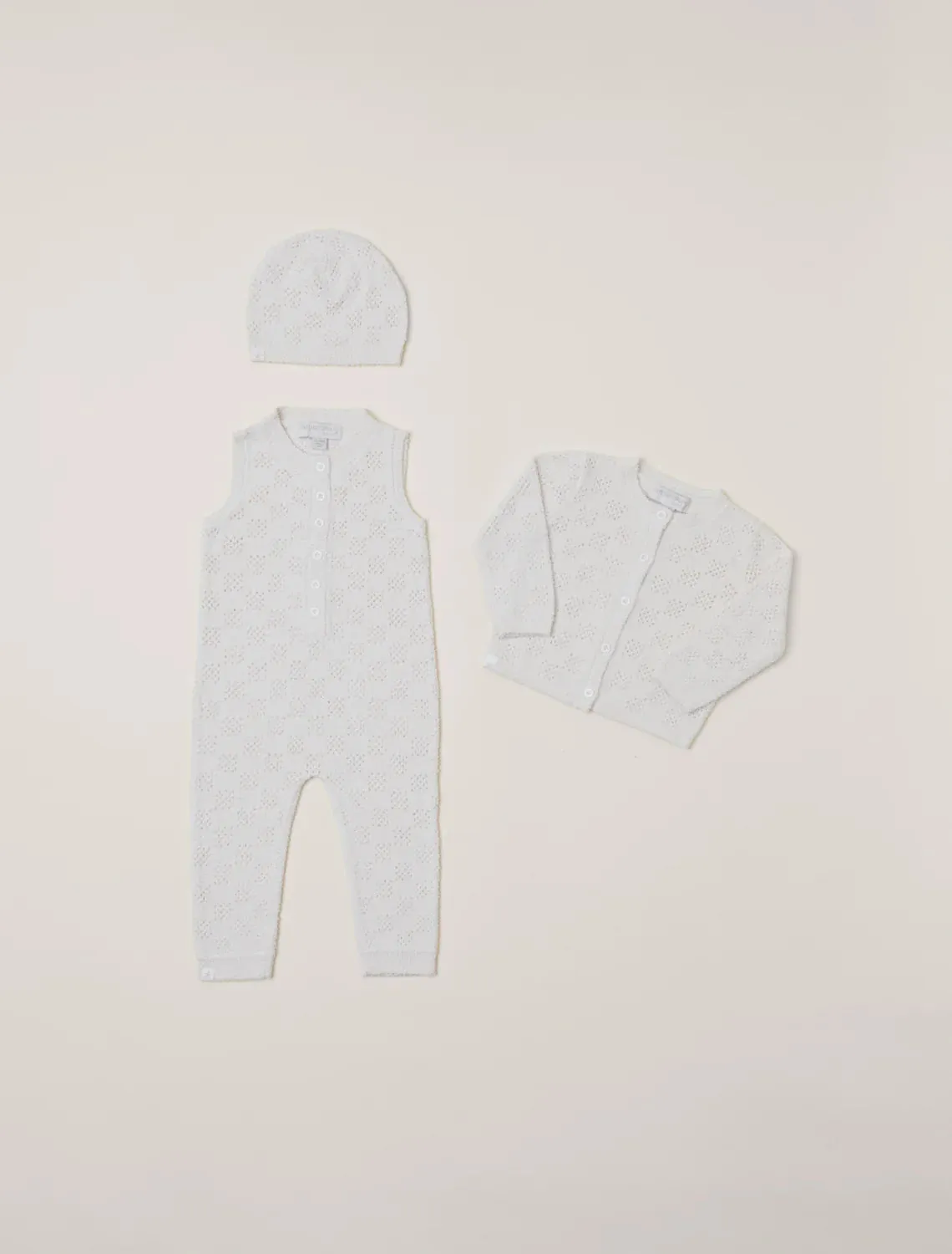 Checkered Pointelle Baby Set - Cozy & Chic