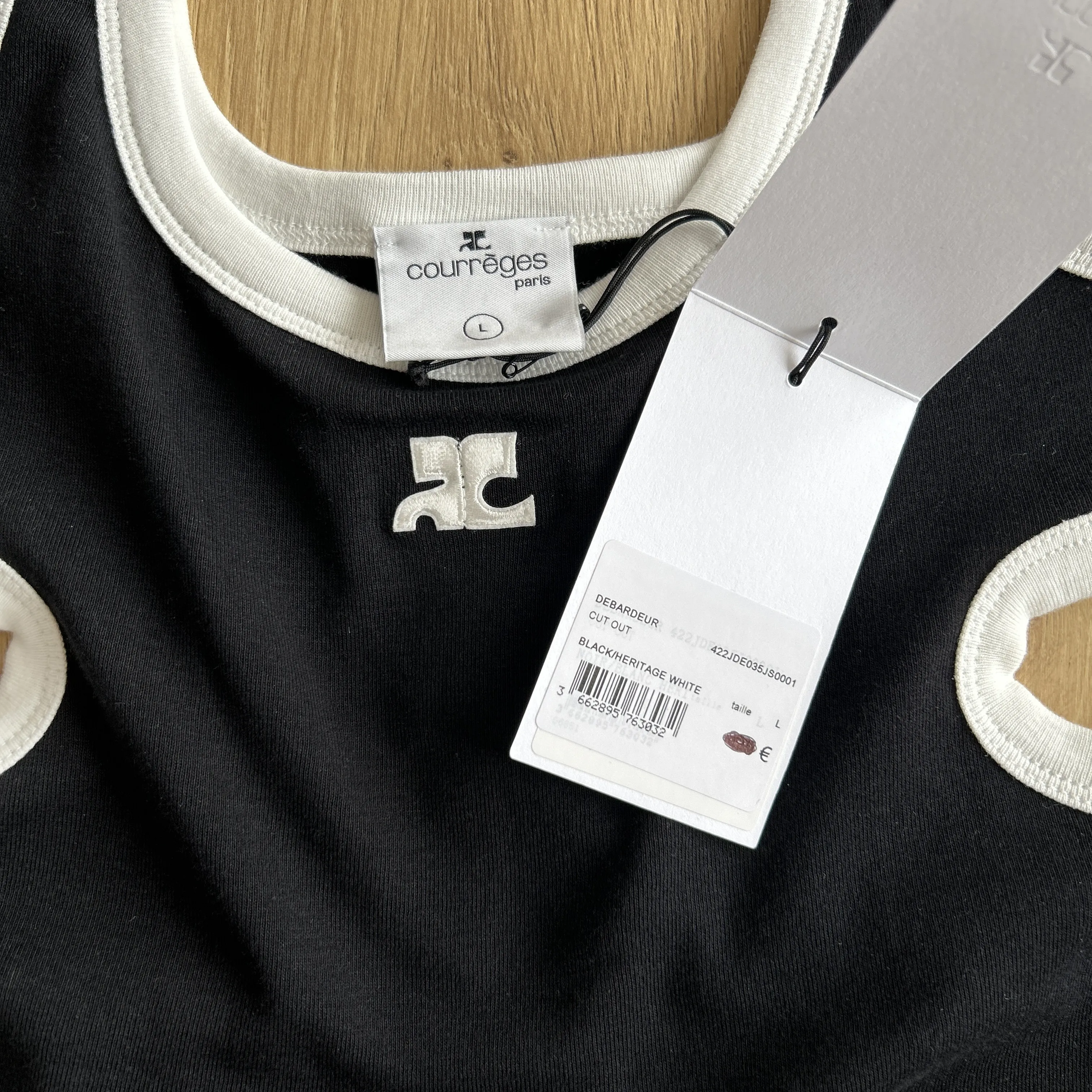 Courreges Cotton Logo Tanks & Camisoles Outlet - Rib Plain