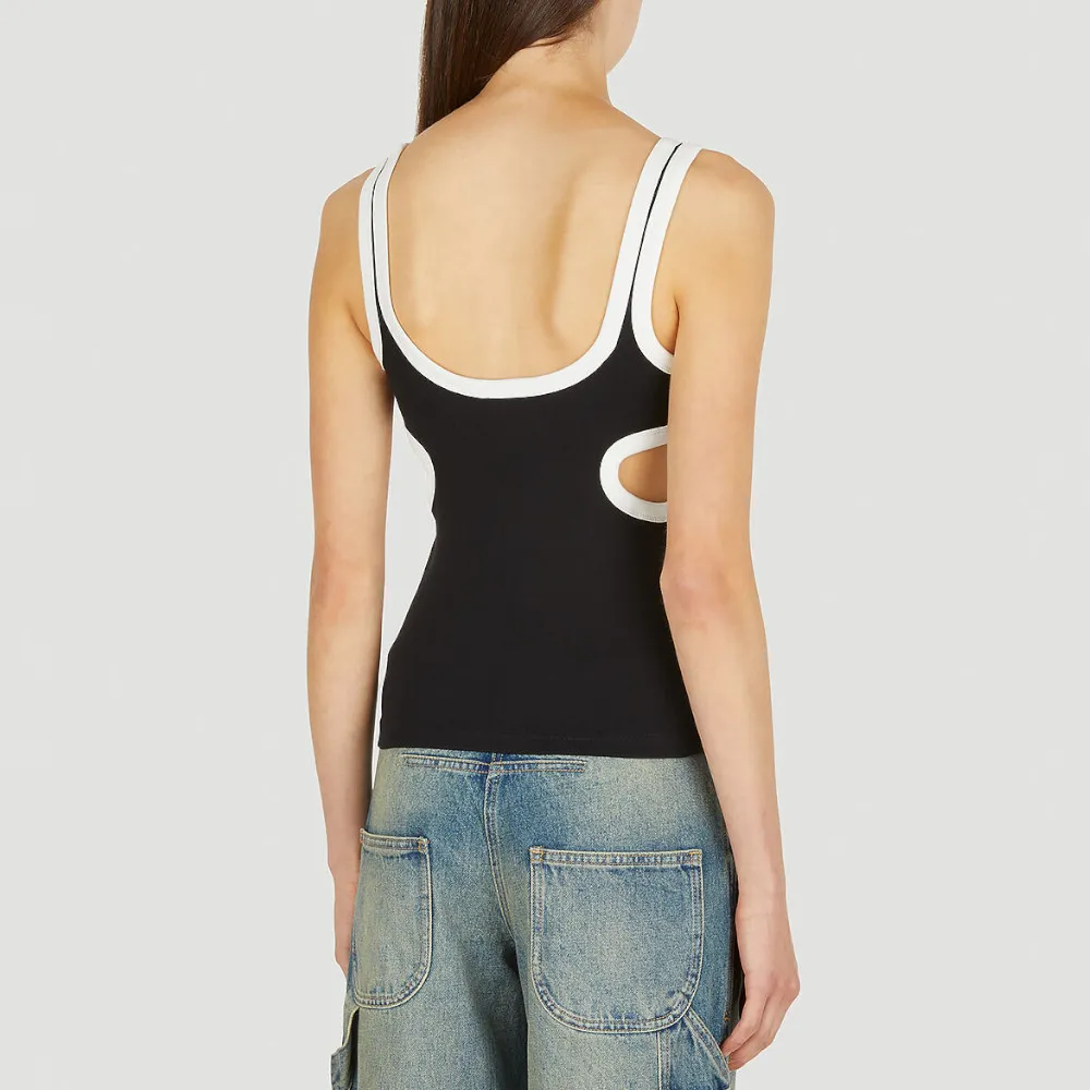 Courreges Cotton Logo Tanks & Camisoles Outlet - Rib Plain