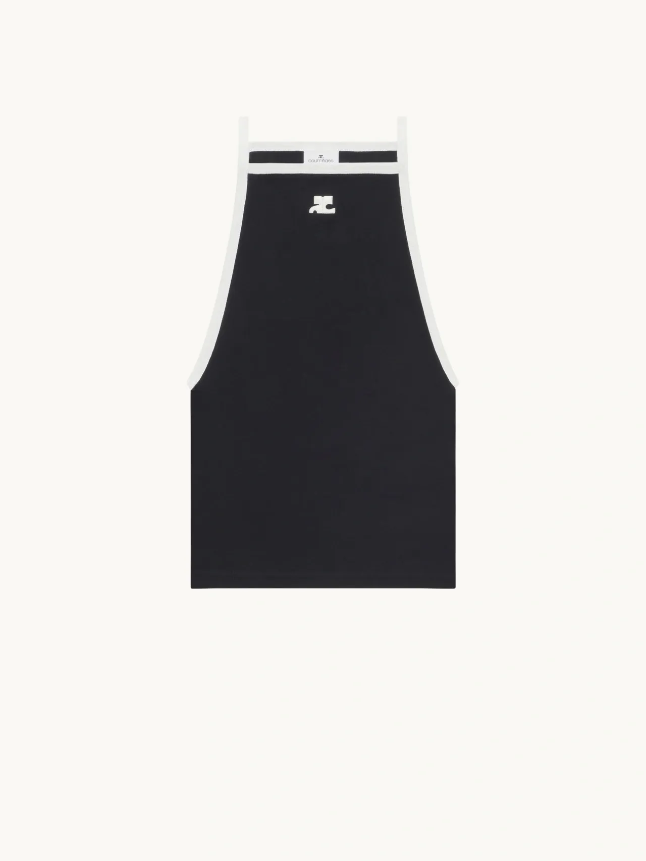 Courreges Ribbed Cotton Logo Tanks & Camisoles