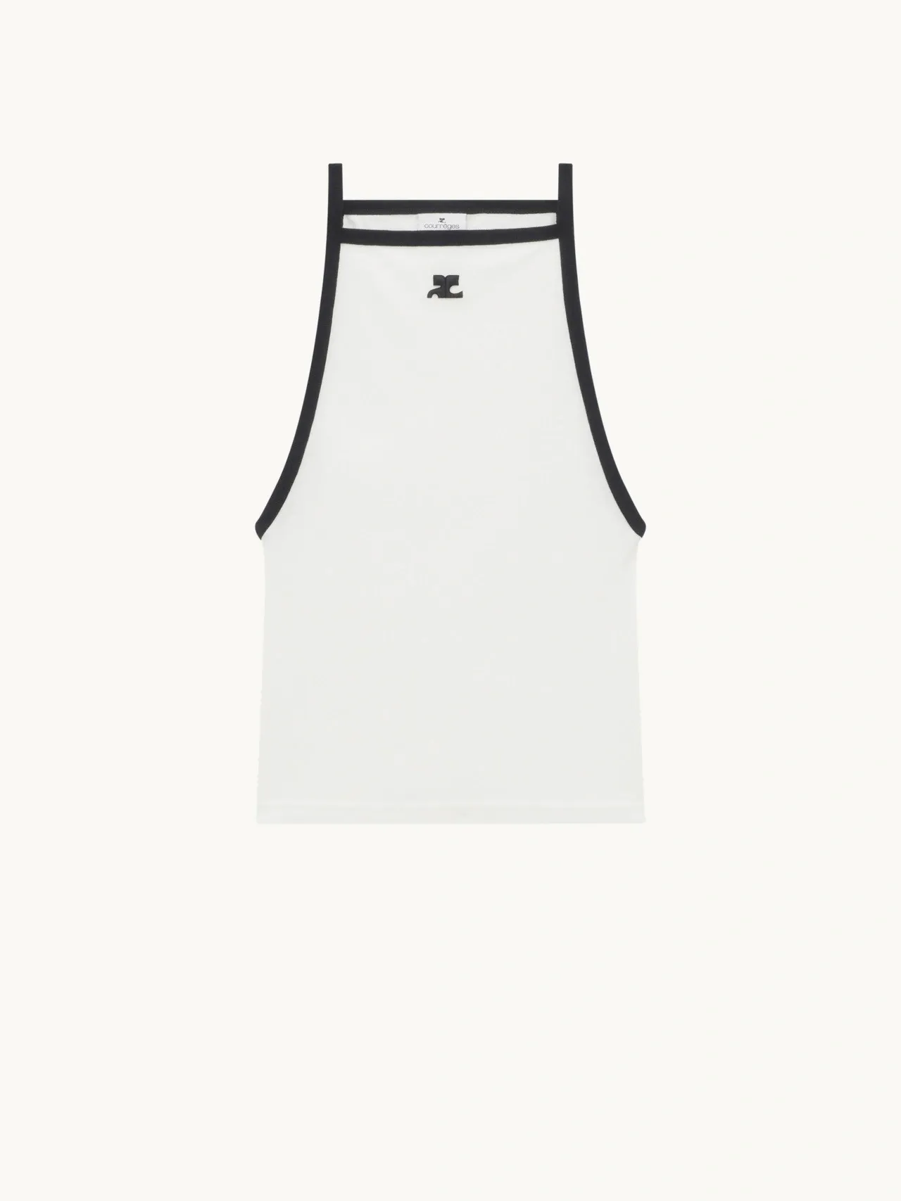 Courreges Ribbed Cotton Logo Tanks & Camisoles