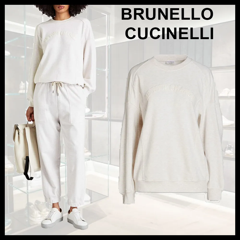 Crew Neck Rib Cotton Hoodies & Sweatshirts by Brunello Cucinelli