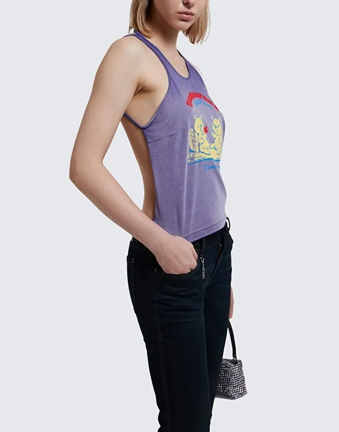 D Squared2 rib cotton logo tanks and camisoles