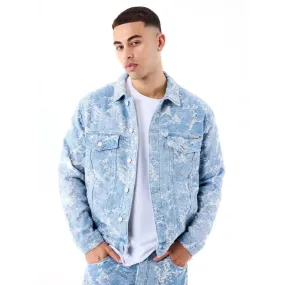 Denim Jacket Abstract Pattern