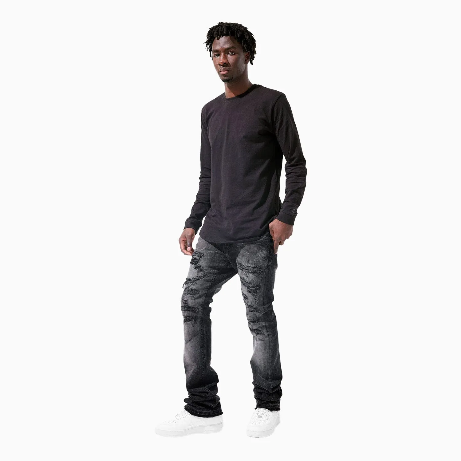 Denim Pant for Men - Stacked Crouching Tiger Style