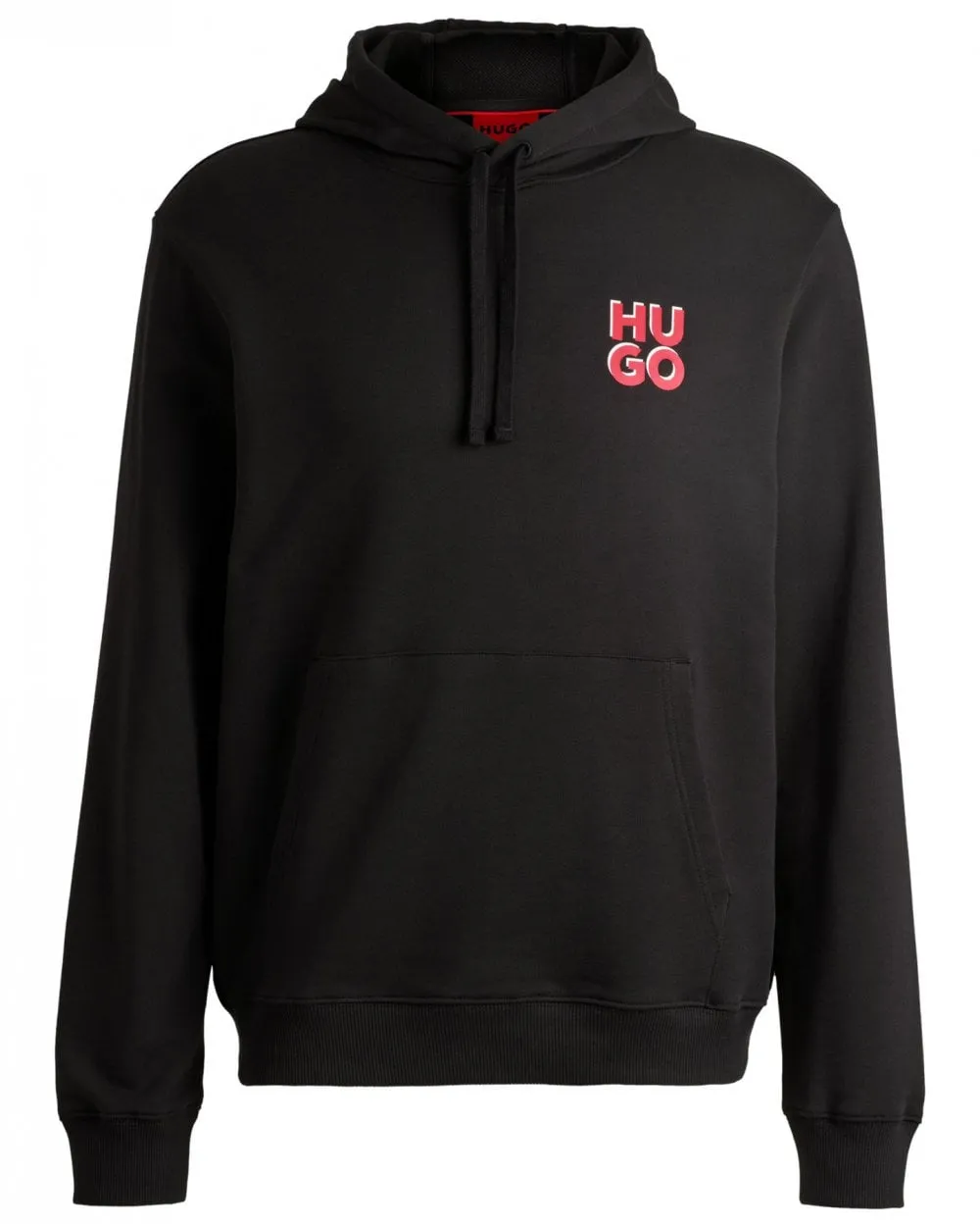 Dimonihood Mens Cotton-Terry Pullover Hoodie with Stacked Logo Print