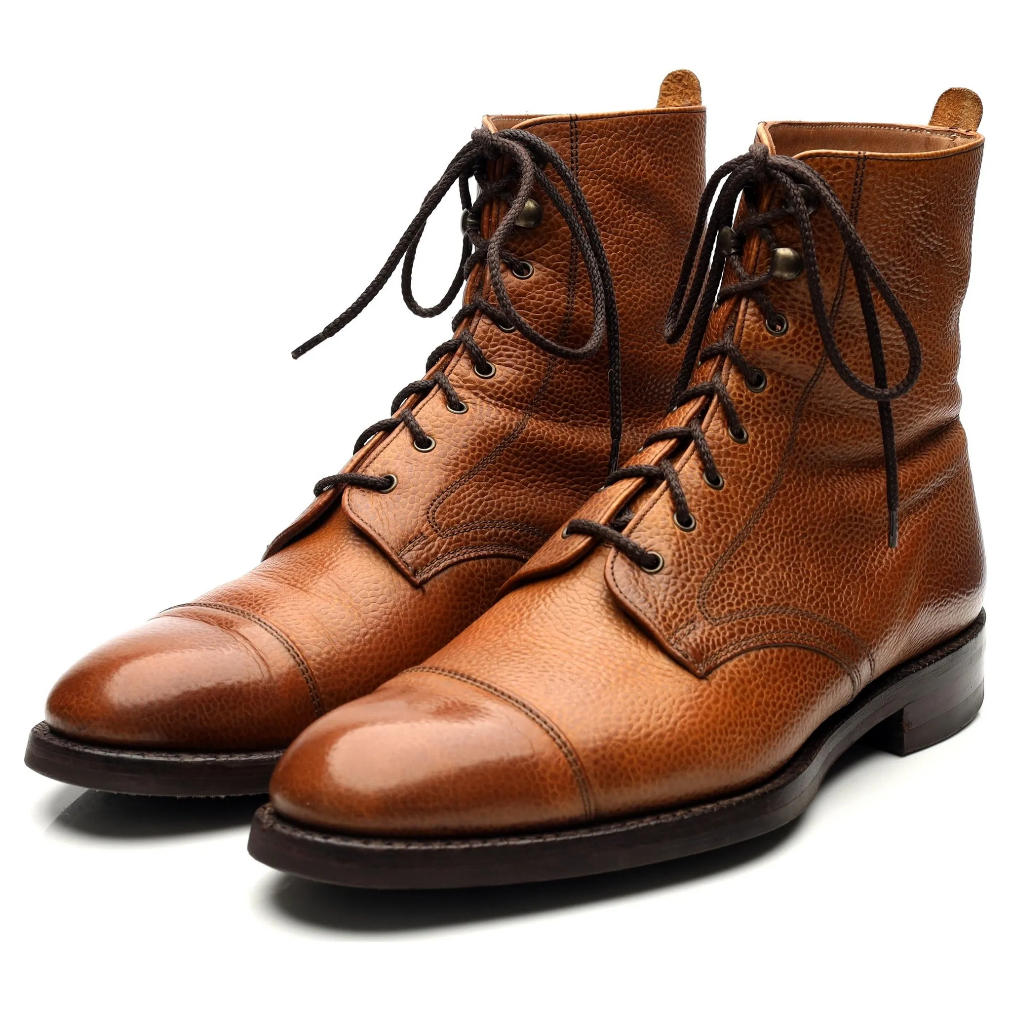 'Elliot' Tan Brown Leather Boots UK 8 F