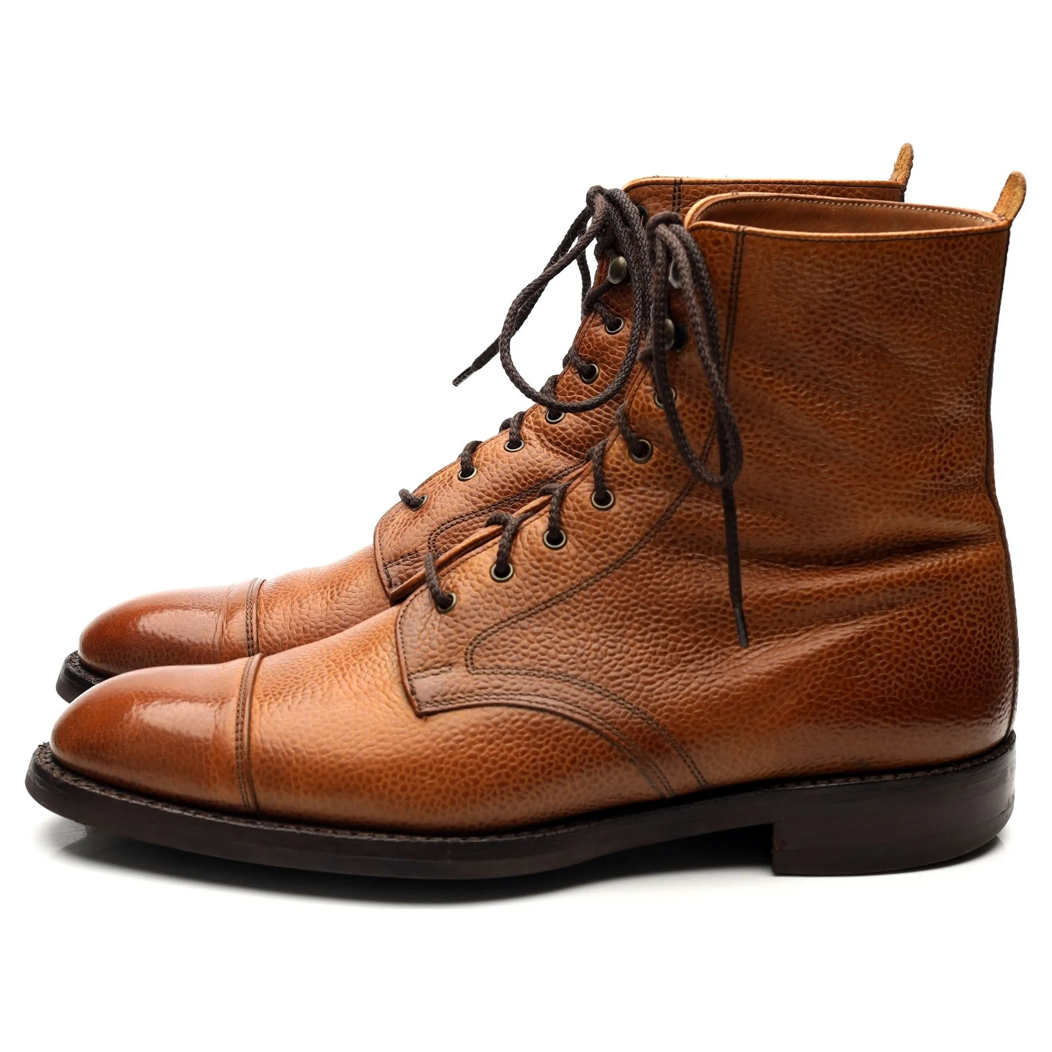 'Elliot' Tan Brown Leather Boots UK 8 F