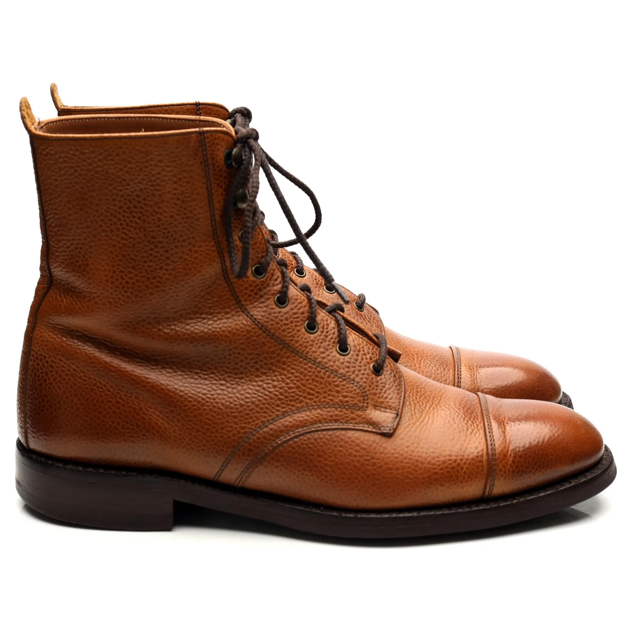 'Elliot' Tan Brown Leather Boots UK 8 F