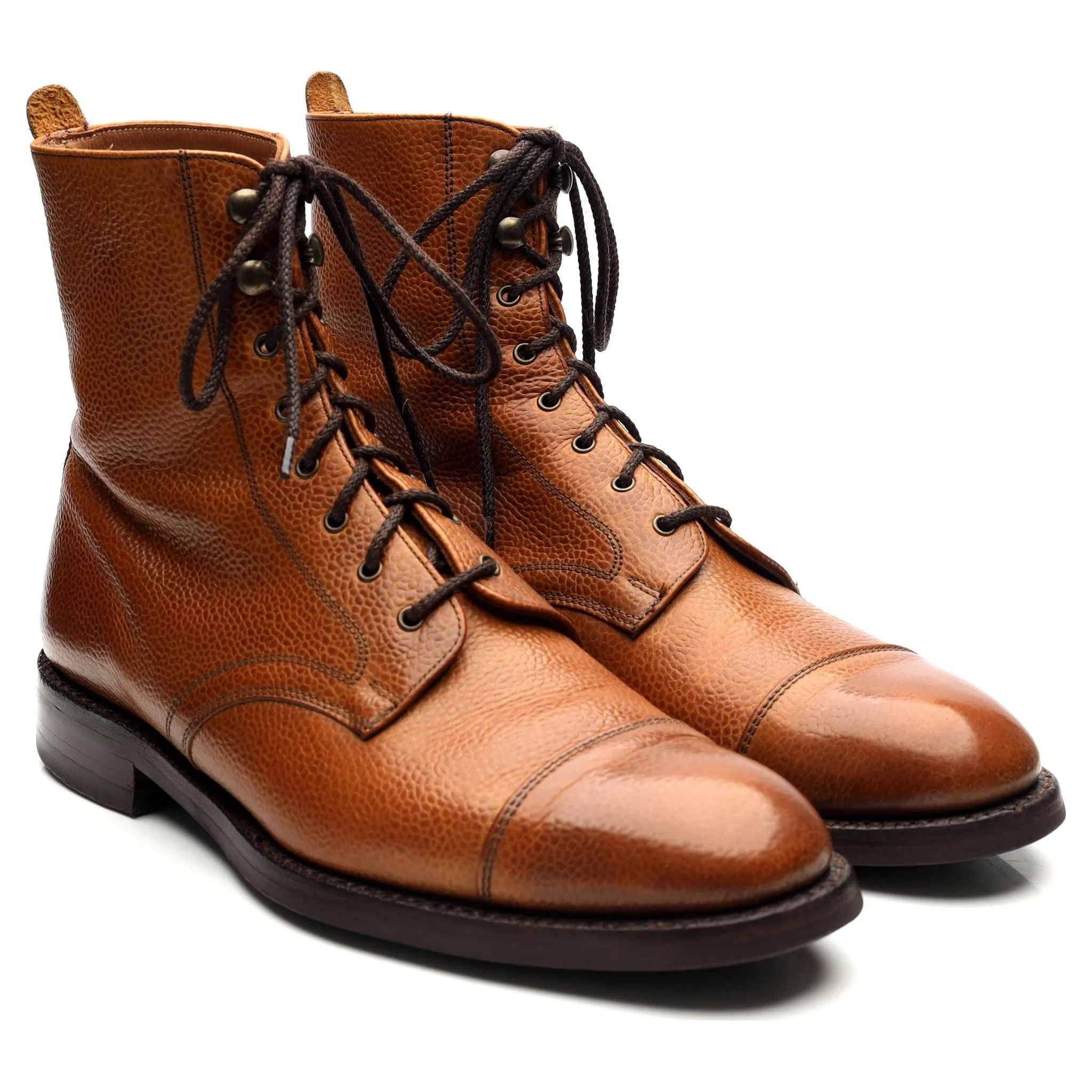 'Elliot' Tan Brown Leather Boots UK 8 F