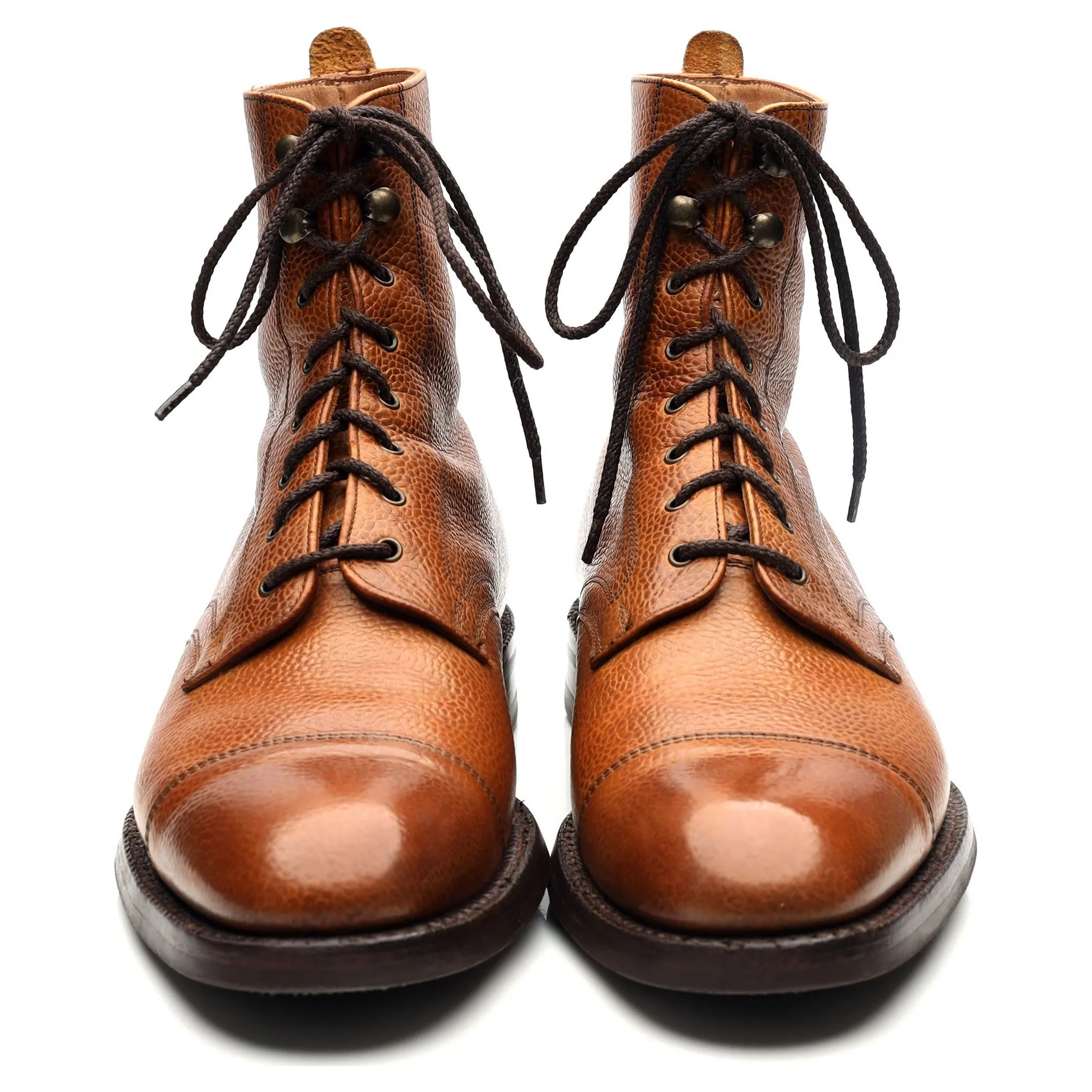 'Elliot' Tan Brown Leather Boots UK 8 F