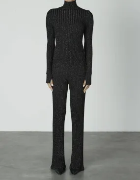 Enza Costa - Lurex Sweater Rib Turtleneck