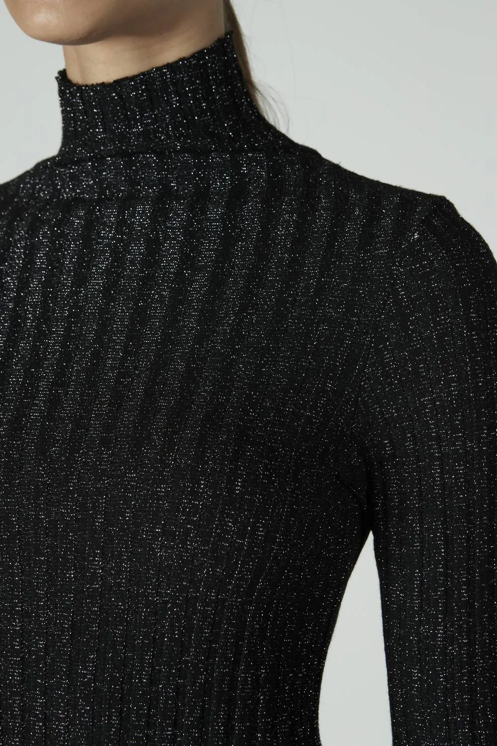 Enza Costa - Lurex Sweater Rib Turtleneck