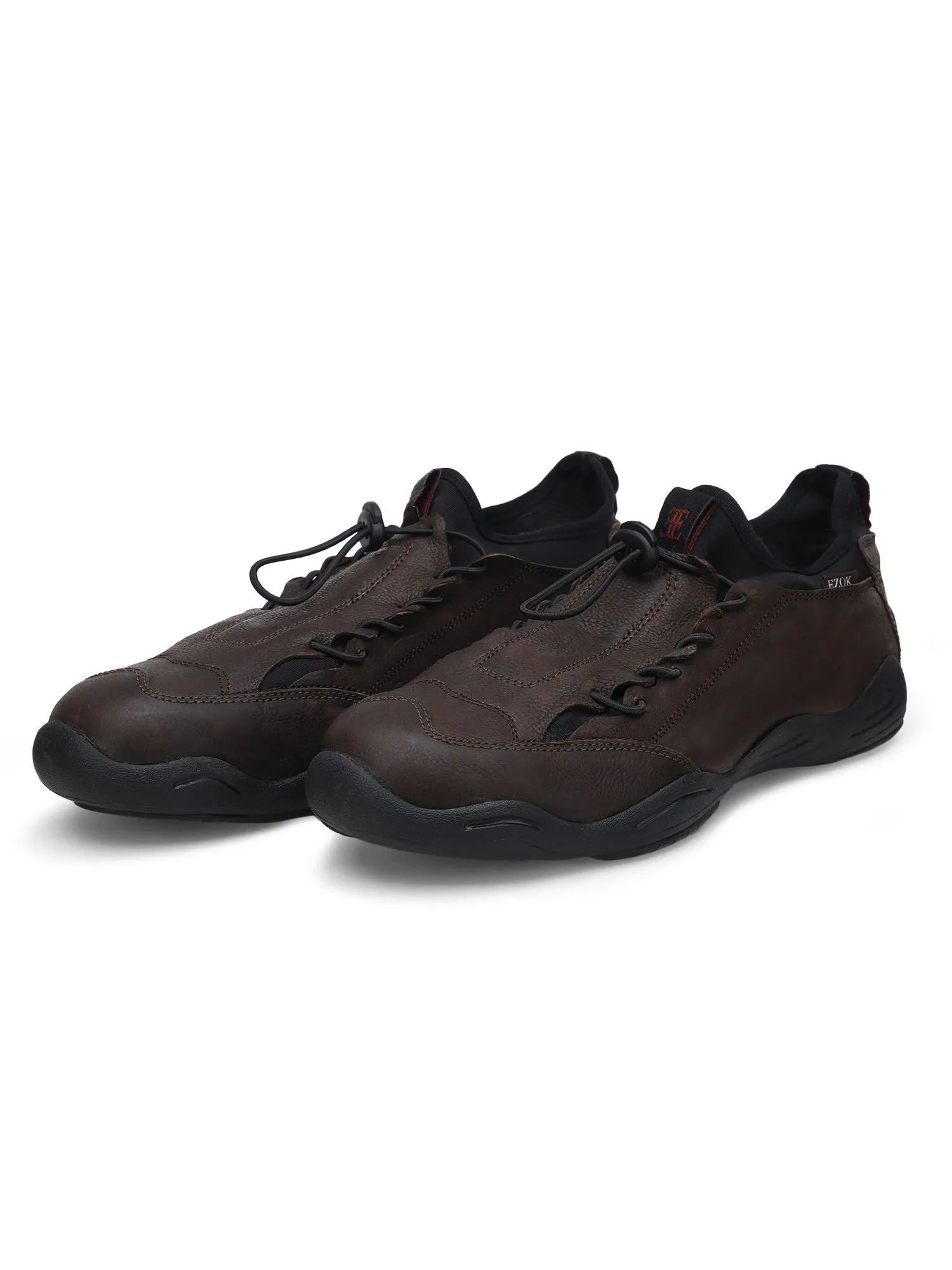 Ezok Brown Nubuck Leather Men's Sneakers