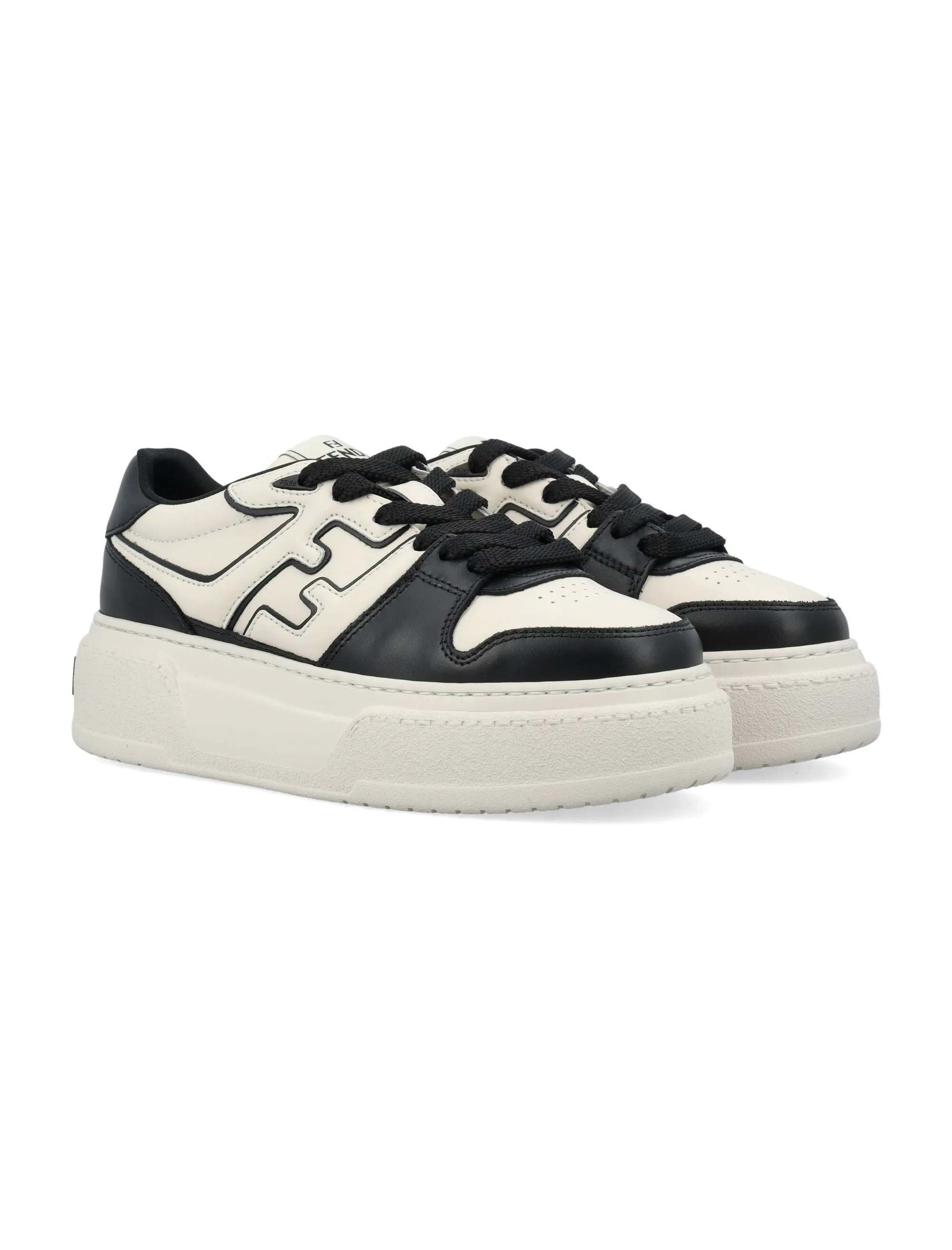 FENDI Chic Color-Block Leather Sneakers